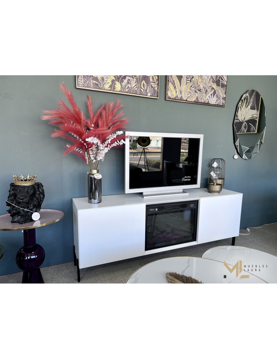 Mueble TV chimenea elegante CH06 - Franco Furniture